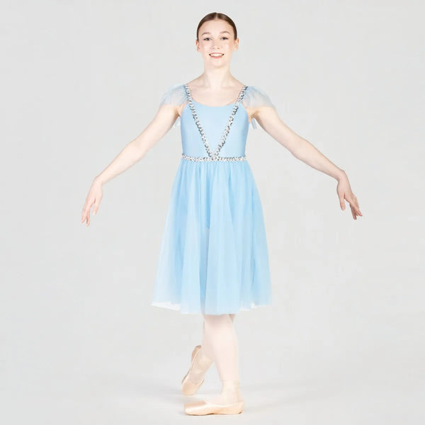 1st Position Empire Line Romantic Dress with Sequin Trim | Dazzle Dancewear Ltd