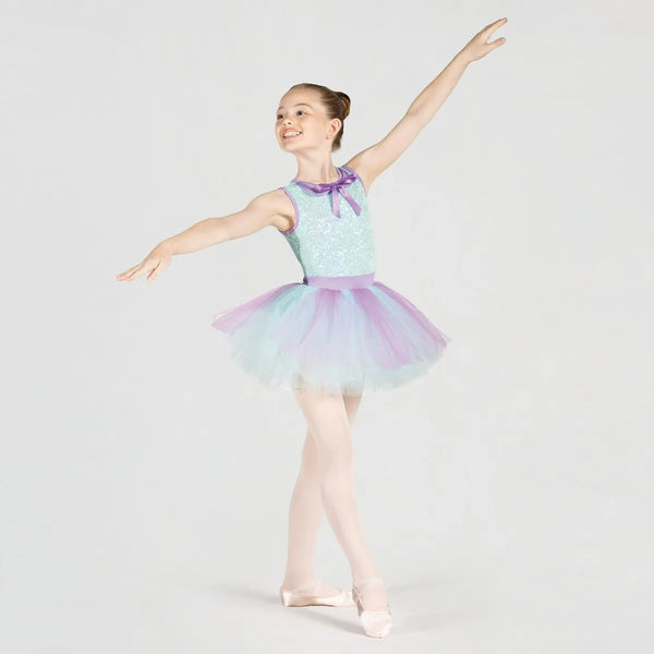 Sequin Bodice with Collar and Multicoloured Tutu | 1st Position 