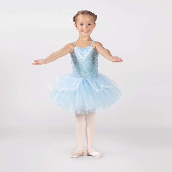 1st Position Pinch Front Sequin Tutu with Lace Trim