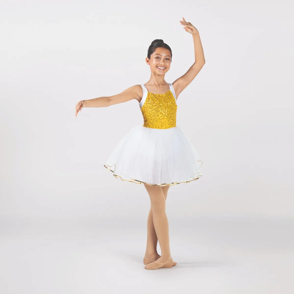 1st Position Sequinned Bodice Tutu with Wide Straps | Dazzle Dancewear Ltd