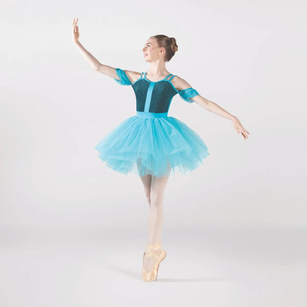 1st Position Shimmer Fabric Panelled Bodice Ballet Dress | Dazzle Dancewear Ltd