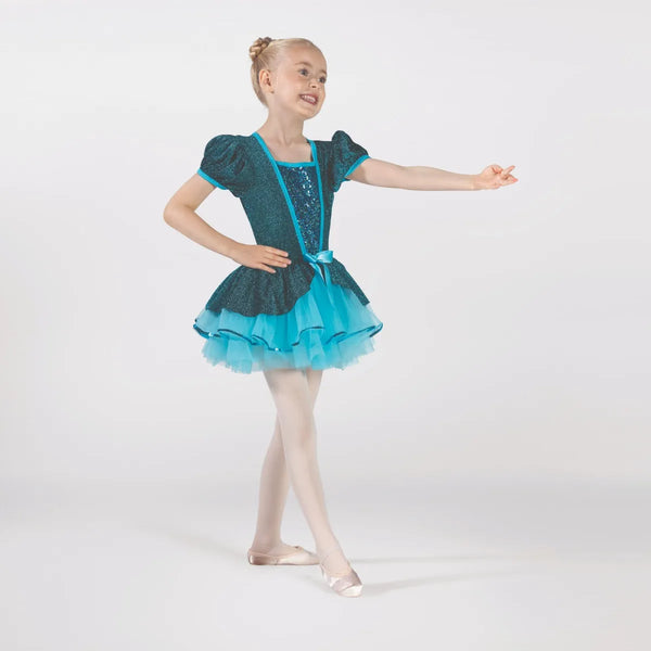 1st Position Shimmer Fabric Peplum Tutu with Sequin Panel | Dazzle Dancewear Ltd