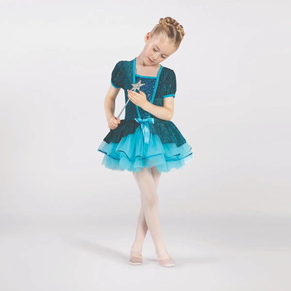 1st Position Shimmer Fabric Peplum Tutu with Sequin Panel | Dazzle Dancewear Ltd