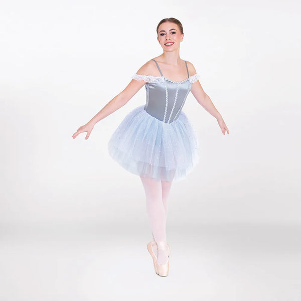 1st Position Sparkle Ballet Dress with Lace Corset Detail | Dazzle Dancewear Ltd