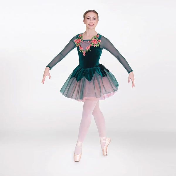 1st Position Long Sleeve Tutu with Applique | Dazzle Dancewear Ltd