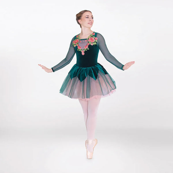 1st Position Long Sleeve Tutu with Applique | Dazzle Dancewear Ltd