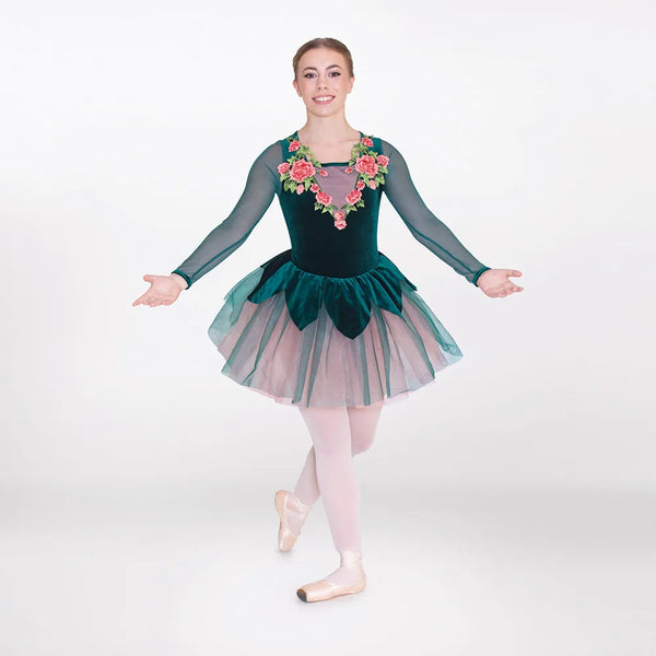 1st Position Long Sleeve Tutu with Applique | Dazzle Dancewear Ltd