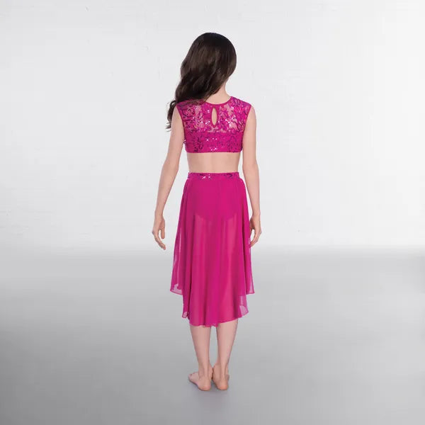 1st Position Lace Sequin Dipped Hem Lyrical Two Piece - Dazzle Dancewear Ltd