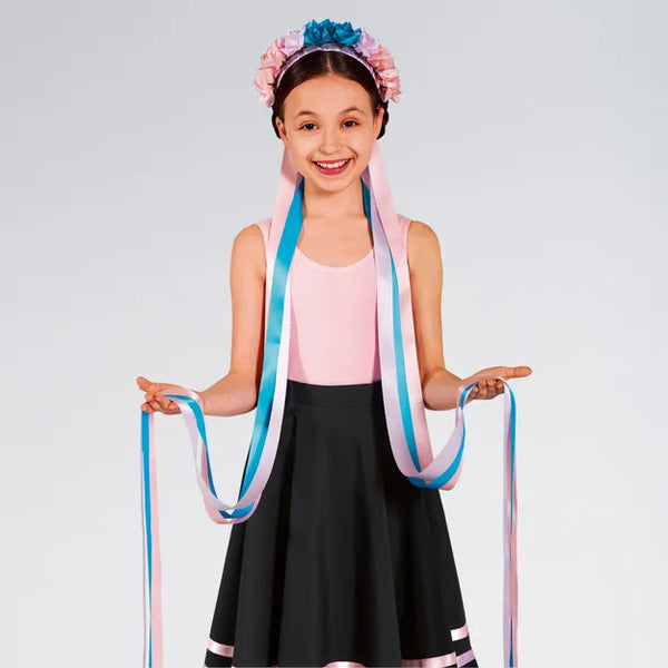 RAD Grade 3 Pastel Floral Long Ribbon Headband - Dazzle Dancewear Ltd