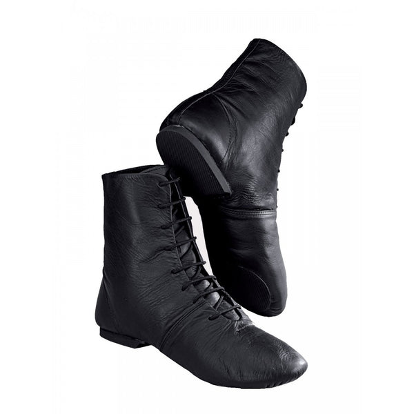 Black Leather Split Sole Jazz Dance Boots | Dazzle Dancewear Ltd