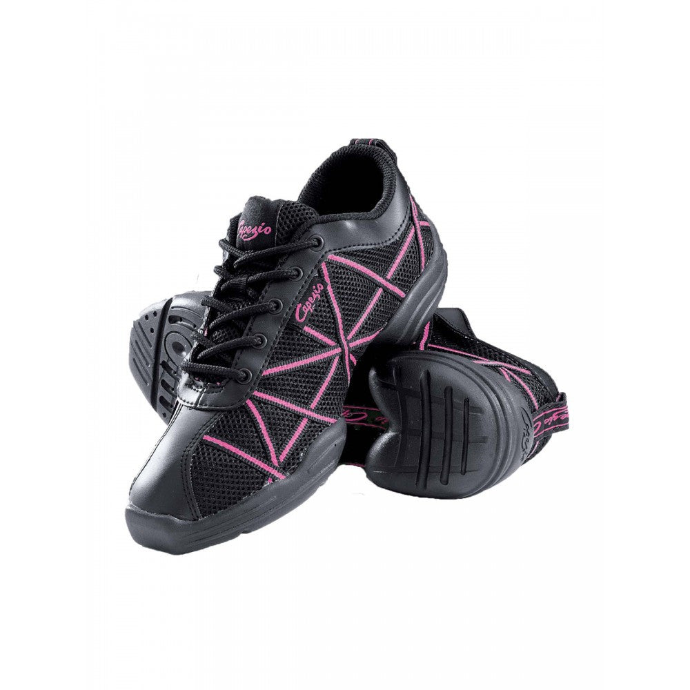 Capezio Kids Split Sole Dance Sneaker - Black and Pink Dance