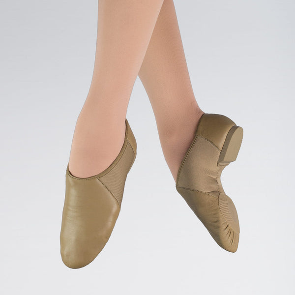 1st Position Black Split Sole Slip On Stretch Jazz Shoes | Dazzle Dancewear Ltd