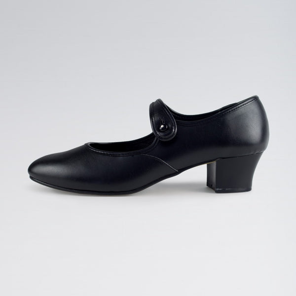 1st Position Cuban Heel PU Character Shoes With Button | Dazzle Dancewear Ltd