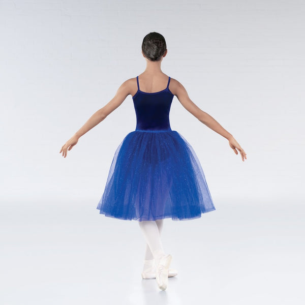 1st Position Royal Blue Velour Twinkle Net Romantic Tutu - Dazzle Dancewear Ltd