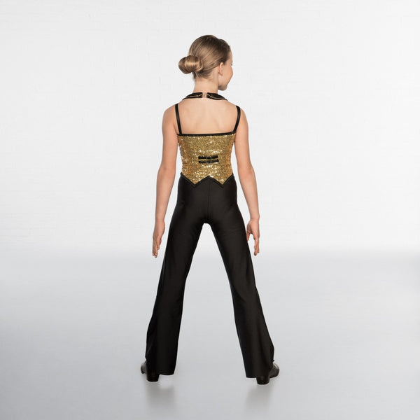 1st Position Gold Sequin Halterneck Top - Dazzle Dancewear Ltd
