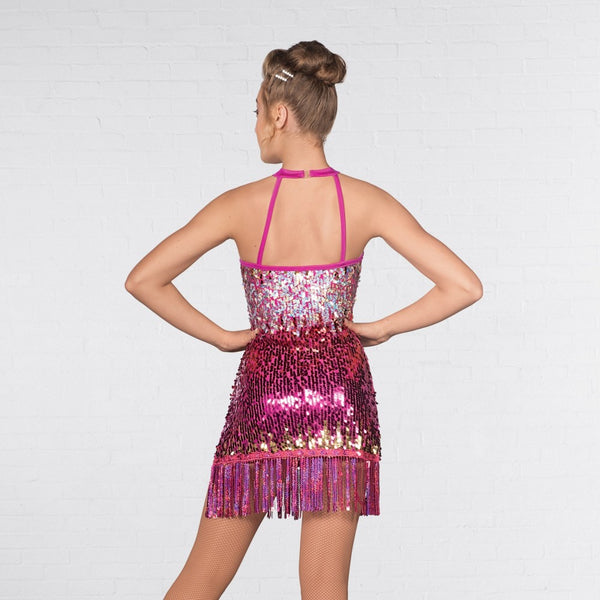 1st Position Ombré Sequin Fringe Glitz Mini Dress - Dazzle Dancewear Ltd