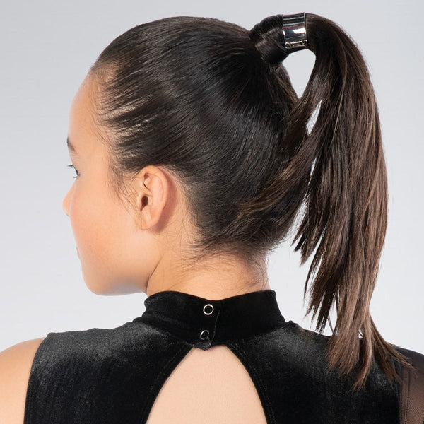 1st Position Asymmetrical Velour and Mesh Panelled Catsuit - Dazzle Dancewear Ltd