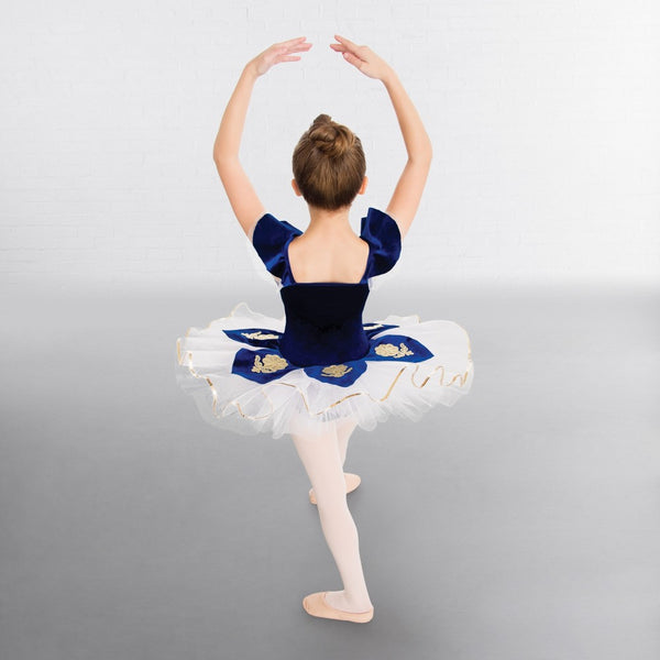 1st Position Royal Blue Velour Applique Ballet Dance Tutu - Dazzle Dancewear Ltd