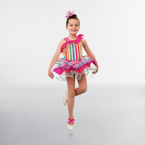 1st Position Rainbow Stripe Glitz Tutu - Dazzle Dancewear Ltd