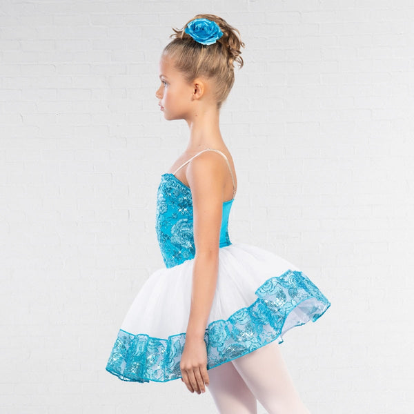 1st Position Sequin Lace Bodice with Matching Trim Tutu Skirt - Dazzle Dancewear Ltd