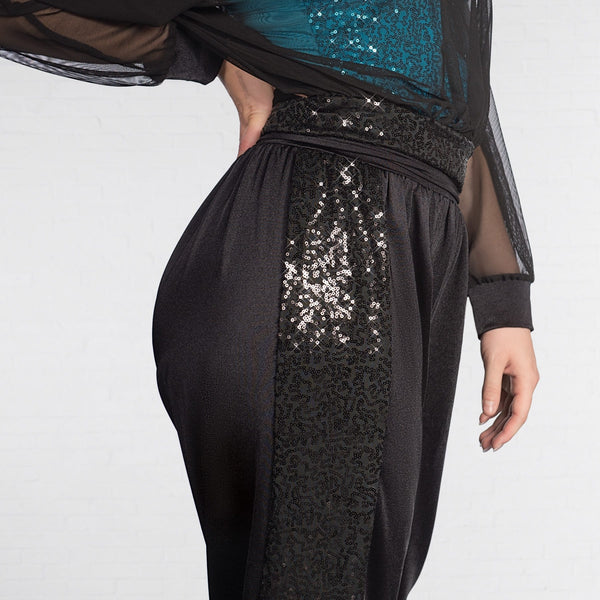 1st Position Sequin Side Panel Harem Pants-Dazzle Dancewear Ltd