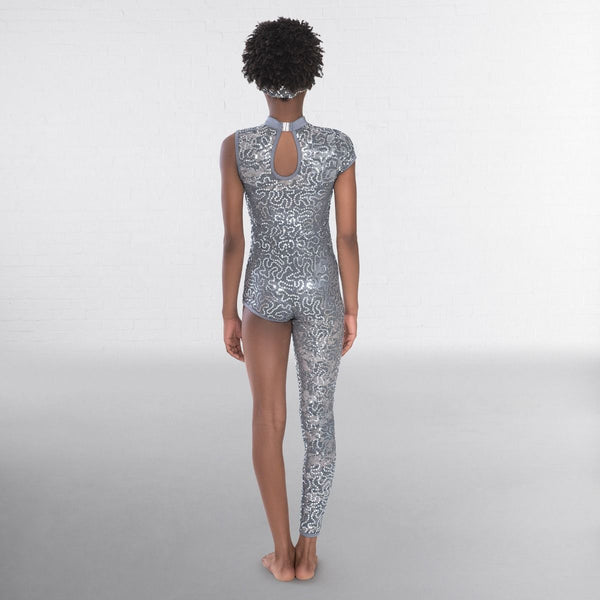 1st Position Asymmetric Sequin Lace Contemporary Catsuit - Dazzle Dancewear Ltd