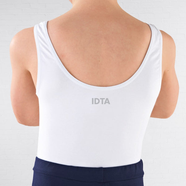 IDTA White Boys Sleeveless Leotard - Dazzle Dancewear Ltd
