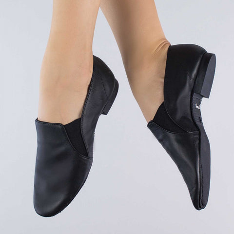 1st Position Leather Side Gusset Slip On Full Sole Jazz Shoes | Dazzle Dancewear Ltd