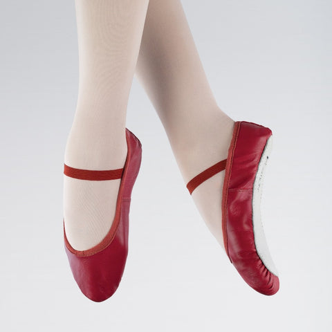 1st Position Red Leather Ballet Shoes | Dazzle Dancewear Ltd