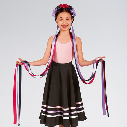 RAD Grade 3 Dark Floral Long Ribbon Headband - Dazzle Dancewear Ltd