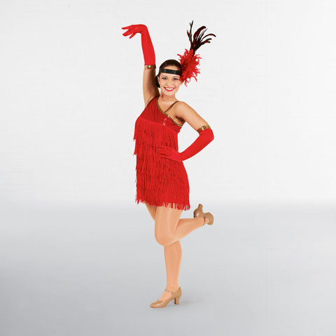 Red Sequin Flapper Dress Adult One Size-Dazzle Dancewear Ltd